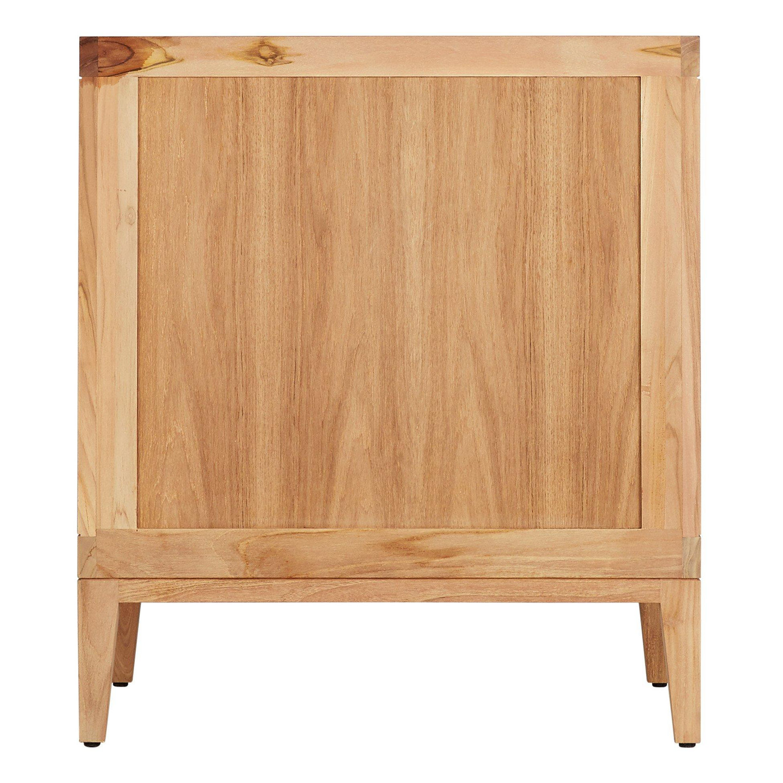 30" Aliso Single Bathroom Vanity Set with Rectangular Undermount Sink, Arctic White Quartz, No Faucet Hole, Natural Teak