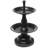 Black Metal Jewelry Tree Stand – 68 Pair Earring Holder with Wooden Tray, Necklace & Bracelet Organizer Rack