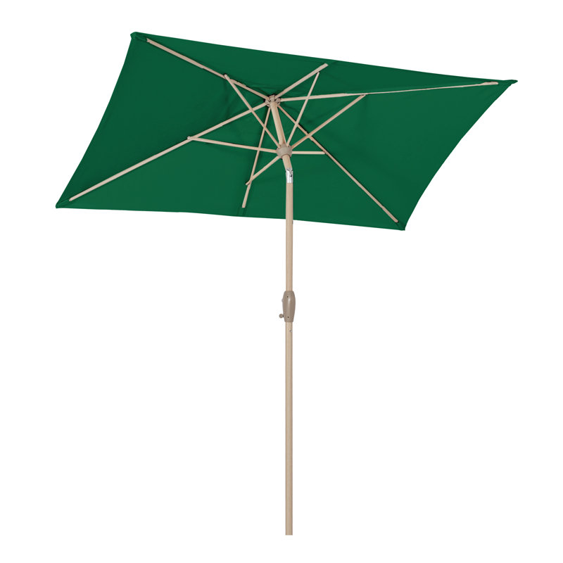 Bohon 210cm X 140cm Rectangular Market Parasol, Green