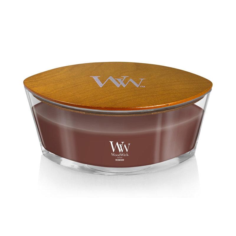 Bougie WoodWick® Hinoki Dahlia Ellipse, Rouge foncé, H 3,3 po x l 4,6 po x P 7,6 po