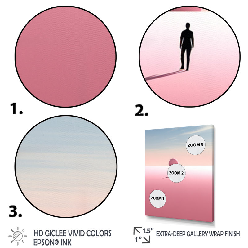 «Pink Minimalisme Solutide Expression» sur toile, Cadre photo noir, H 20 po x l 12 po x P 1 po