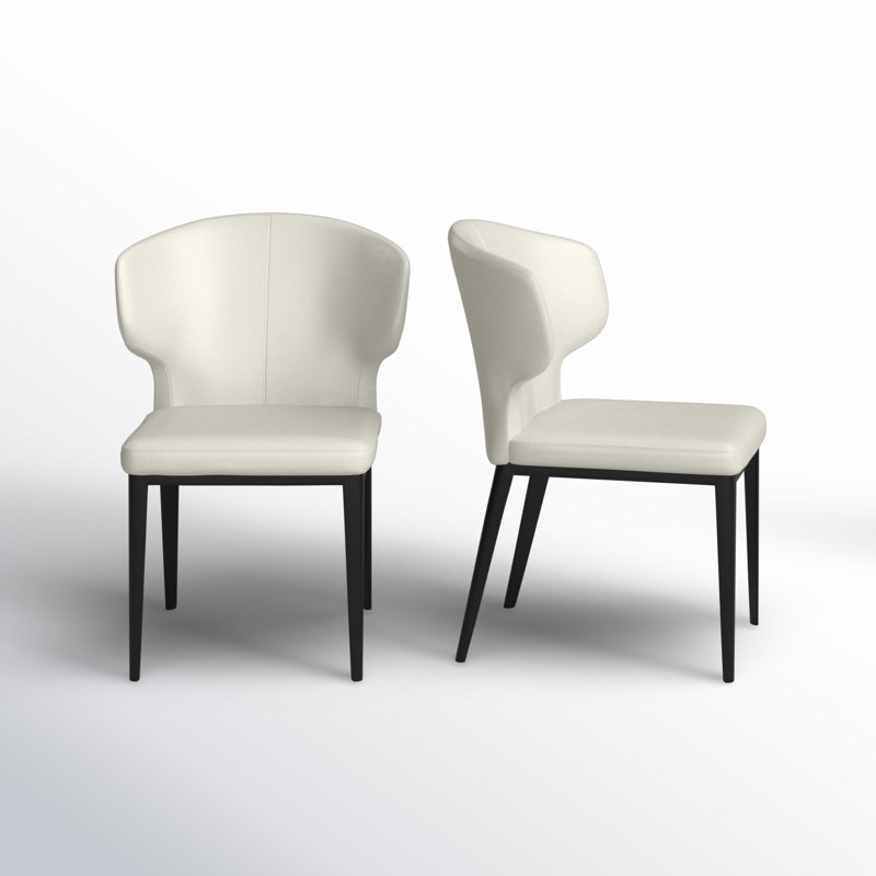 Nakia Upholstered Dining Chair, Beige Faux Leather