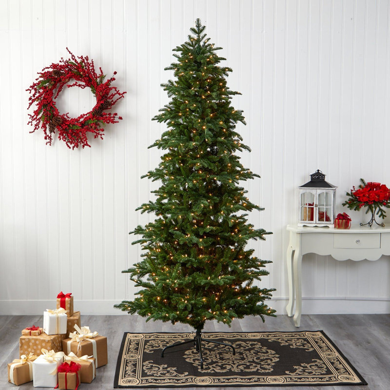 8' H Lighted Artificial Christmas Tree