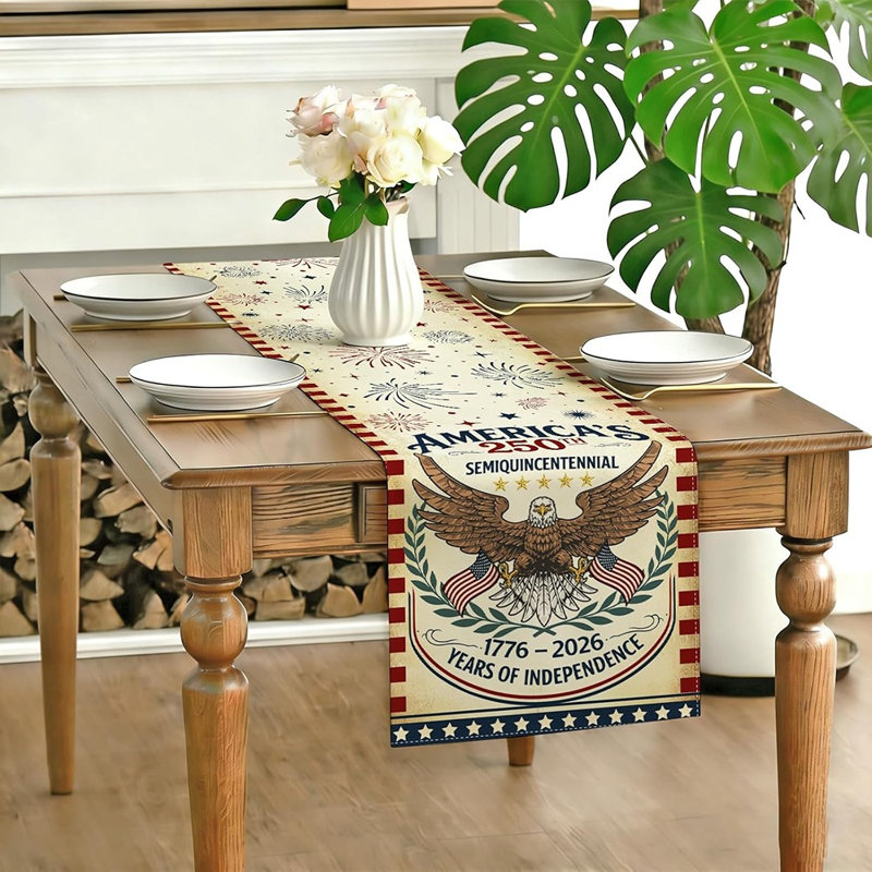 Anniversaire, chemin de table, anniversaire, cuisine, table de salle à manger, pièce maîtresse, 4 juillet, décorations patriotiques pour la fête de l’Independance