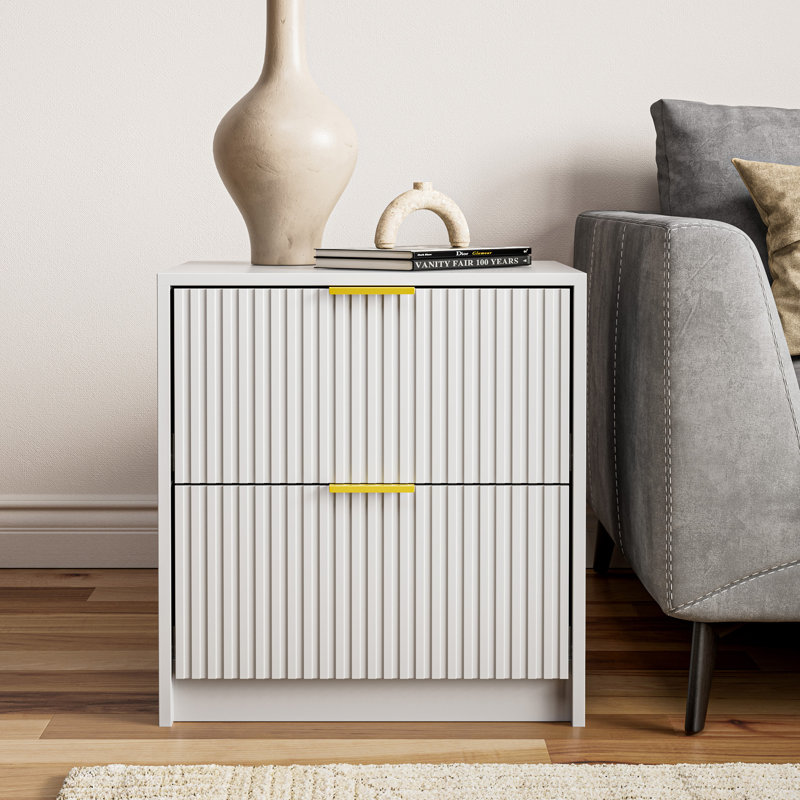Nightstand With 2 Drawers (set Of 2), White