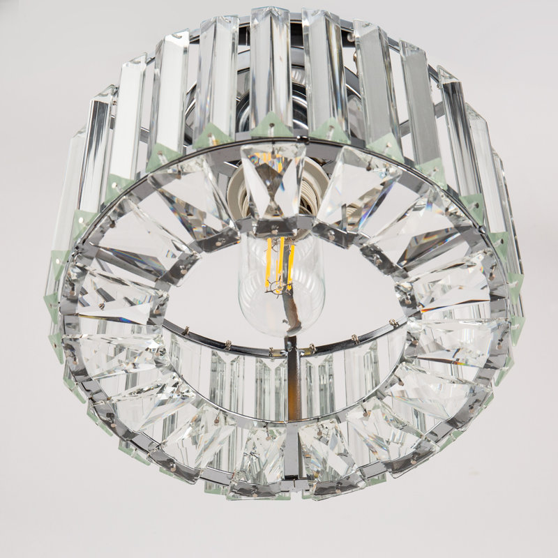 Nashra Cluster Semi Flush Mount Ceiling Light Fixtures with Clear Glass Shades, Silver