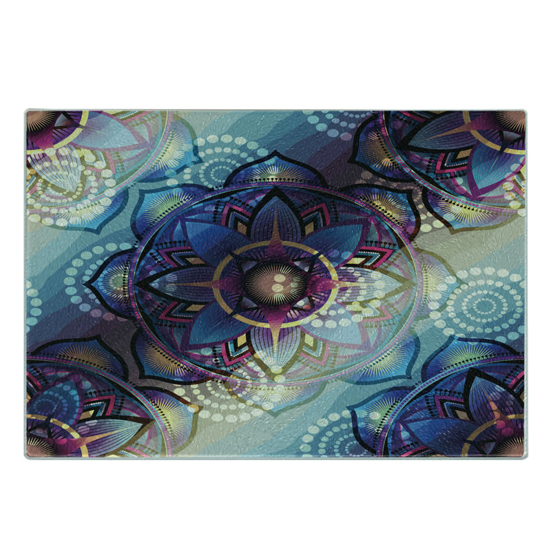 Multicolore planche à découper en verre trempé Ambesonne