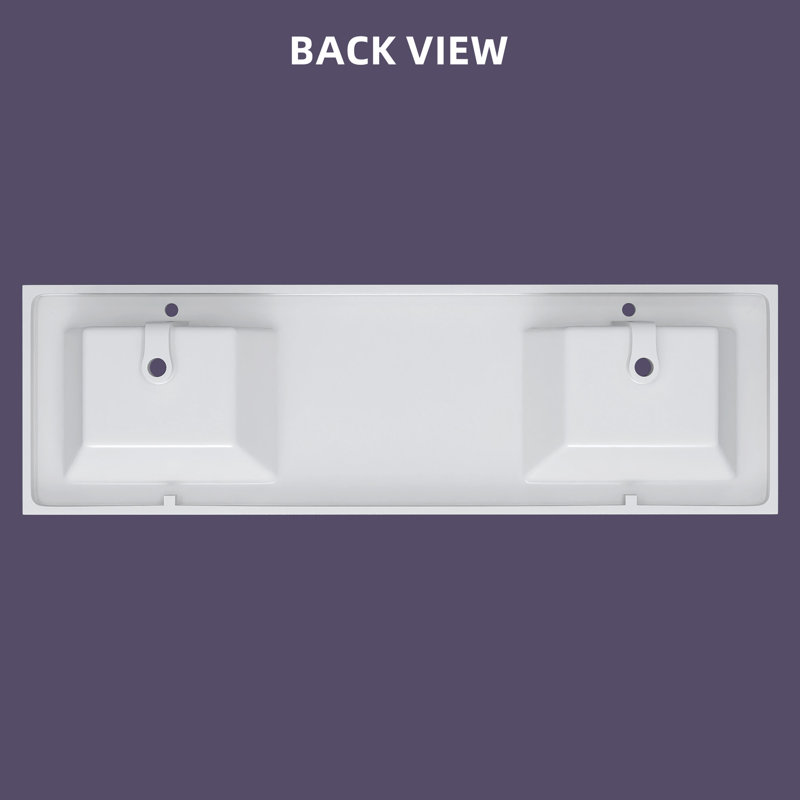 Dessus de meuble-lavabo double 72 po avec comptoir de lavabo à surface solide et comptoir blanc