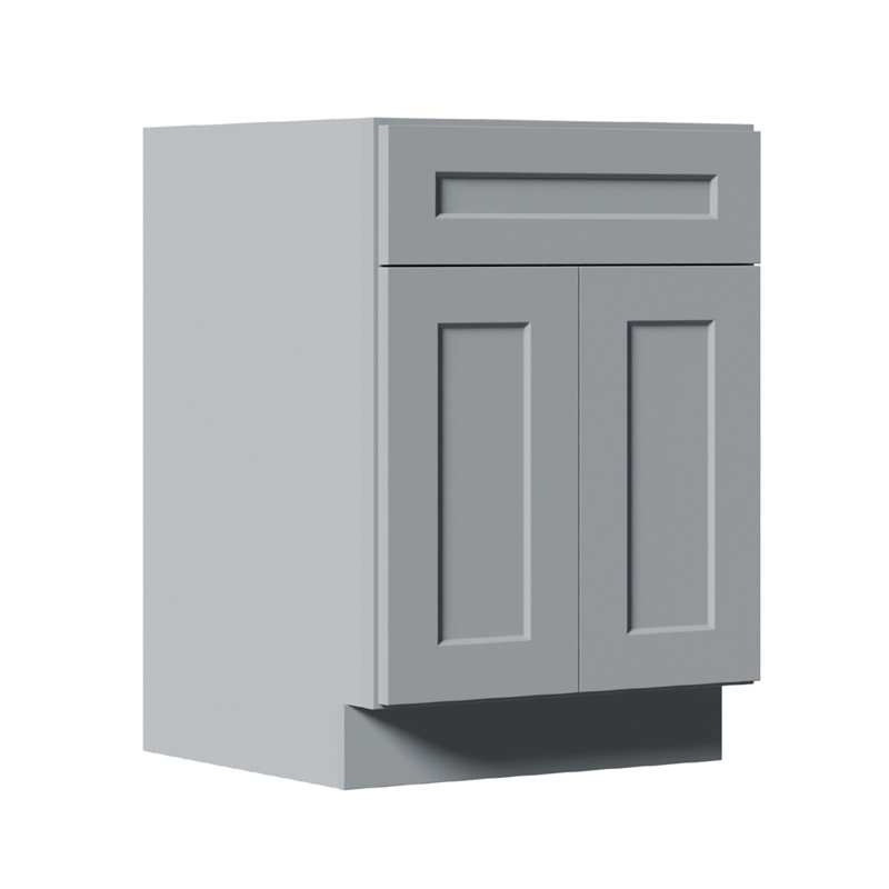 Armoire inférieure avec porte et tiroir à fermeture en douceur, unité en bois massif peu encombrante avec tablette réglable pour la cuisine, la salle de bain, la buanderie, le garage