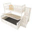 Bunk Bed 3ft + 4ft6 with ottoman and storage stairs white