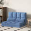Chaise de lit pliante réglable, 2 coussins, L 40,25 po, bleu, plancher convertible avec