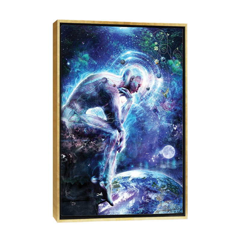 "Le mystère de nous-mêmes" par Cameron Gray-impression d’art graphique, H 48 po x l 32 po x P 1,5 po, Toile encadrée d'or