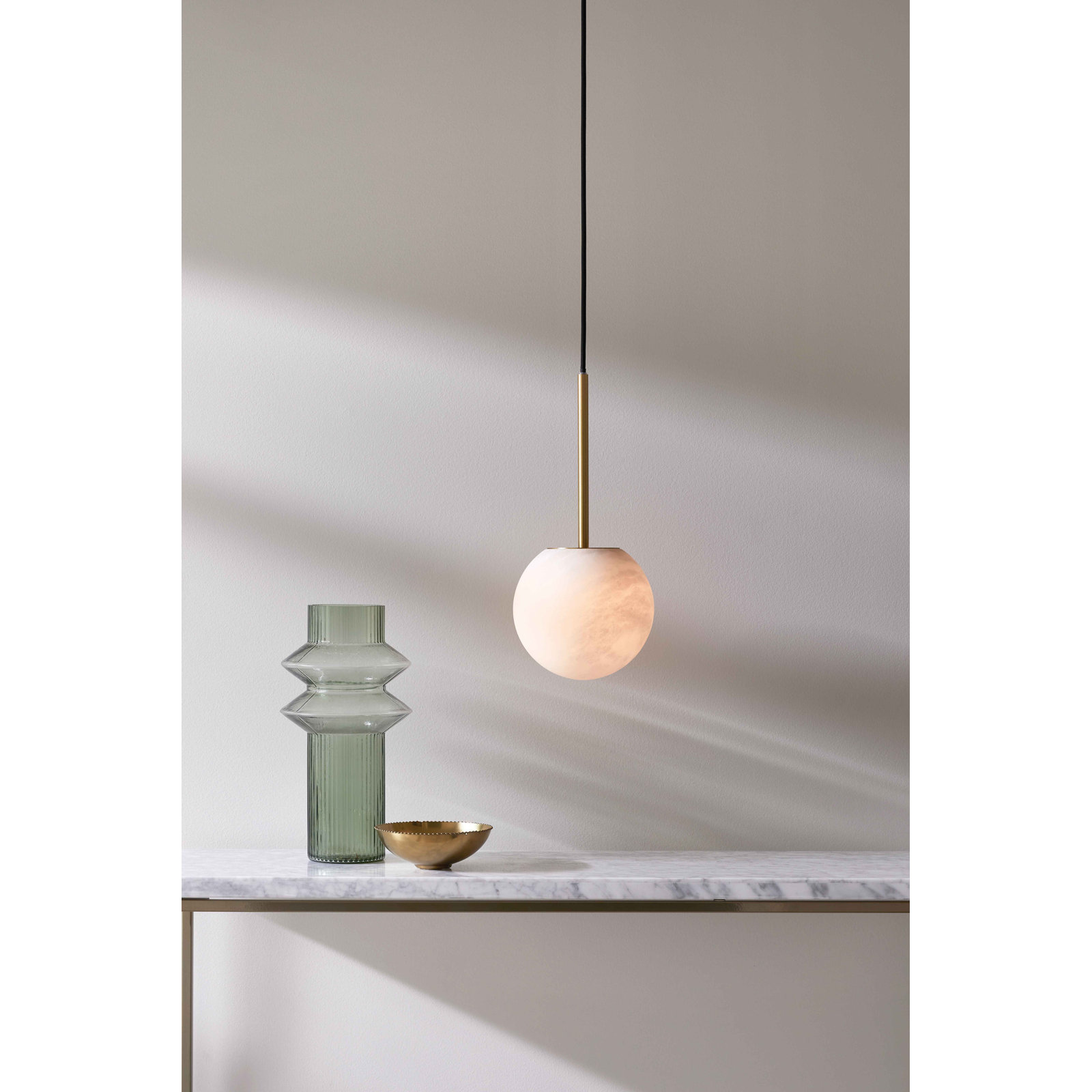 Yarrow Dimmable Single Light Pendant, Brass, 70.87" H x 6.3" W x 6.3" D
