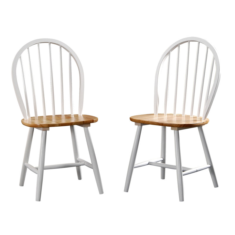 Bella Solid Wood Side Chair, Cream/Natural