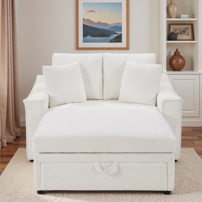 Modern Chaise Sofa With Pillows And Hidden Storage Space