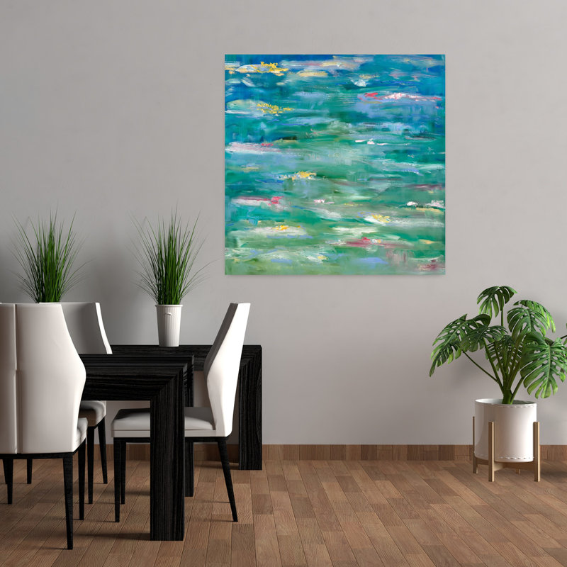 Hommage à Monet, art contemporain abstrait, H 36 po x l 36 po