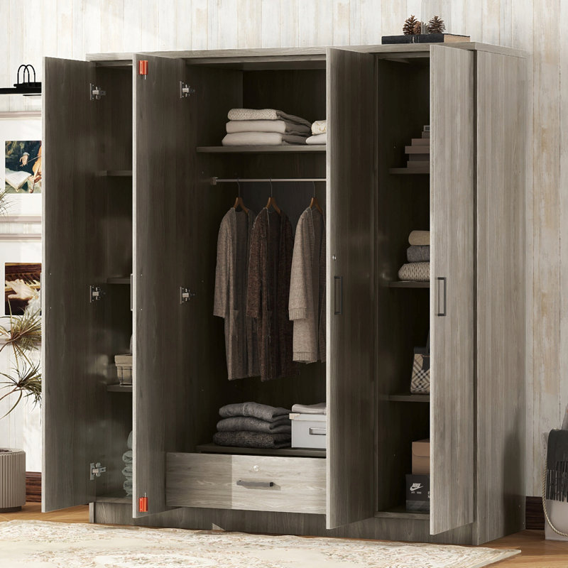 4-Door Wardrobe With 1 Drawer