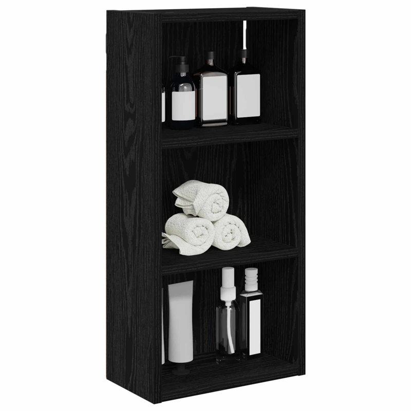 Bathroom Cabinet, 62.5cm H x 30cm W x 16cm D, Black Oak