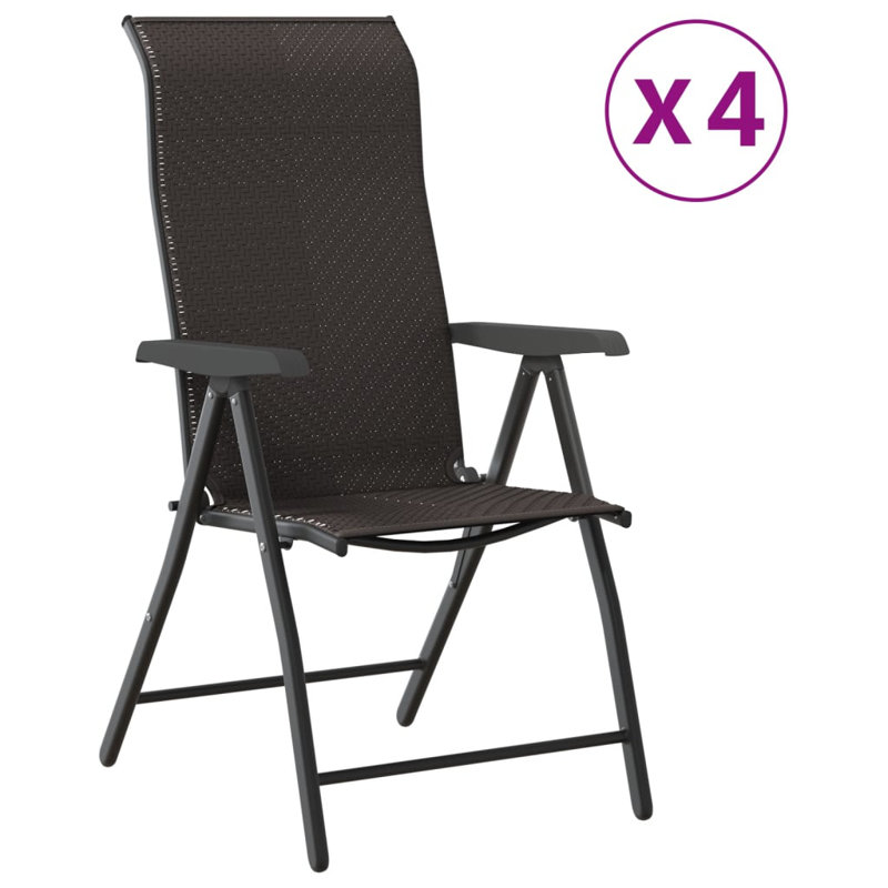 Bridgeport Folding Chair Set, Black Coffee