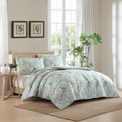 Ensemble d'édredon vert réversible en coton Laura Ashley Rosemoore