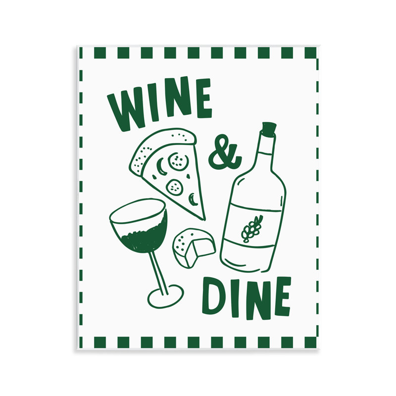 «Wine & Dine», plaque murale en damier par Heather Dutton