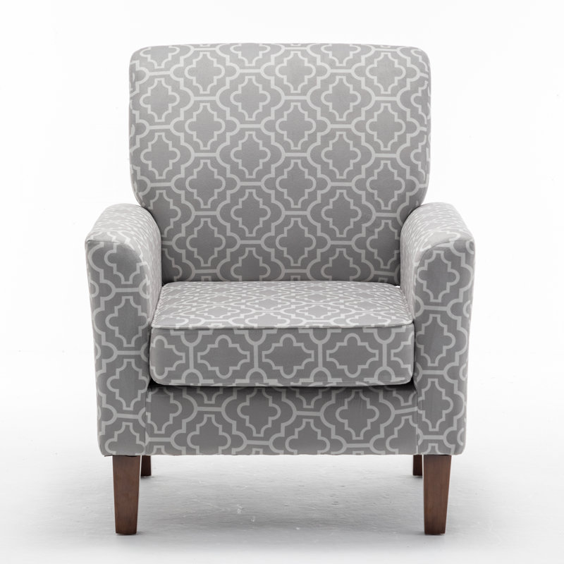 Zona Upholstered Armchair, Gray Polyester