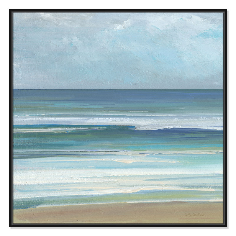 «Gentle Waves I» par Sally Swatland, H 37,5 po x l 37,5 po, Noir