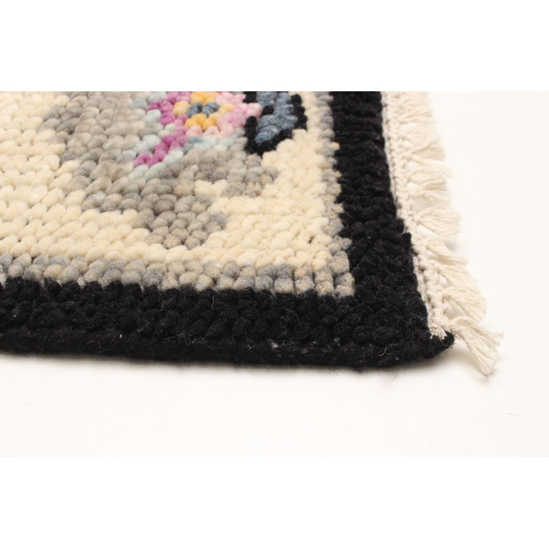 Tapis noir moderne Oushak 5 pi 1 po x 8 pi 4 po