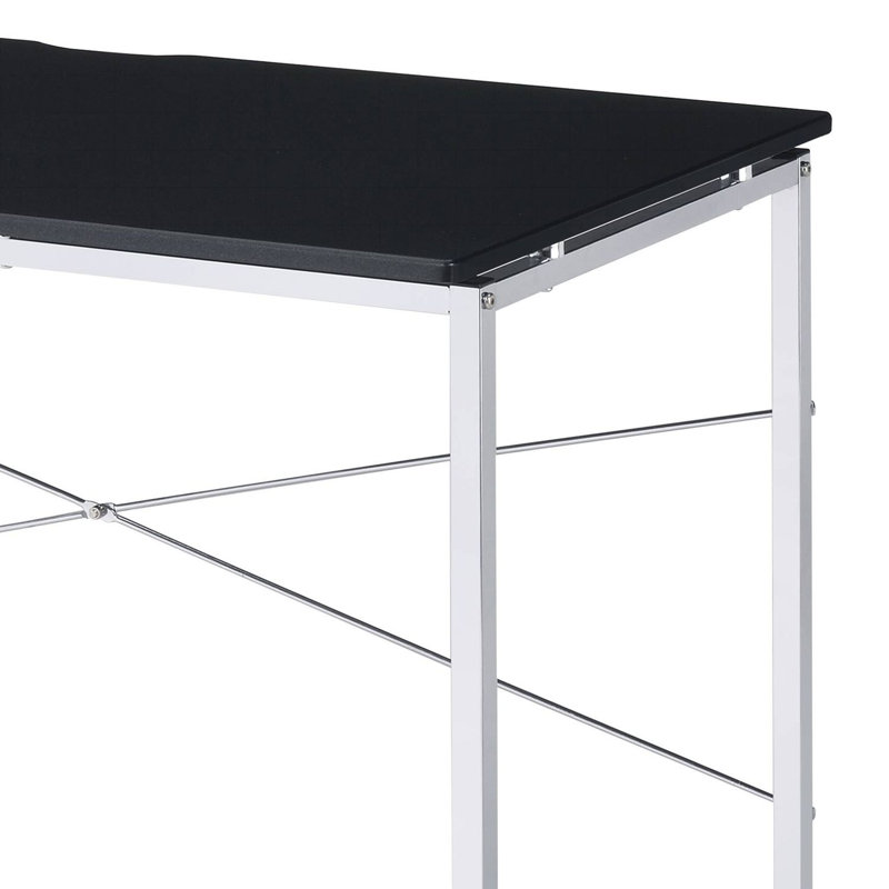 Erik Rectangular Writing Desk with Metal Frame, Black