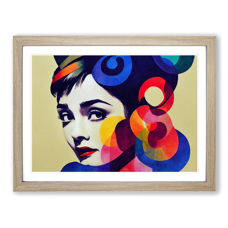 Colourful Woman Vol.3 Abstract - Framed Print, Oak Framed, 25cm H x 34cm W x 2cm D