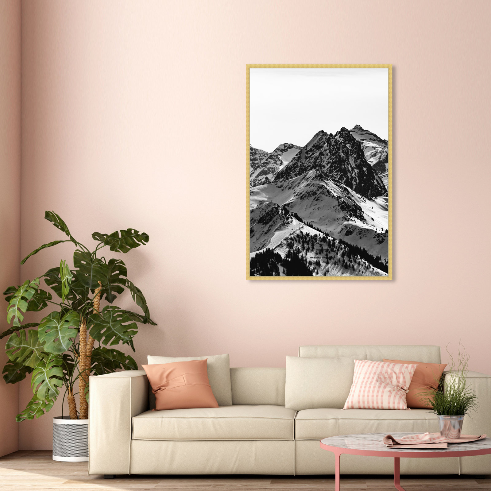 Up The Mountain by Oliver Gal, Gold, 56" H x 38" W x 0.5" D