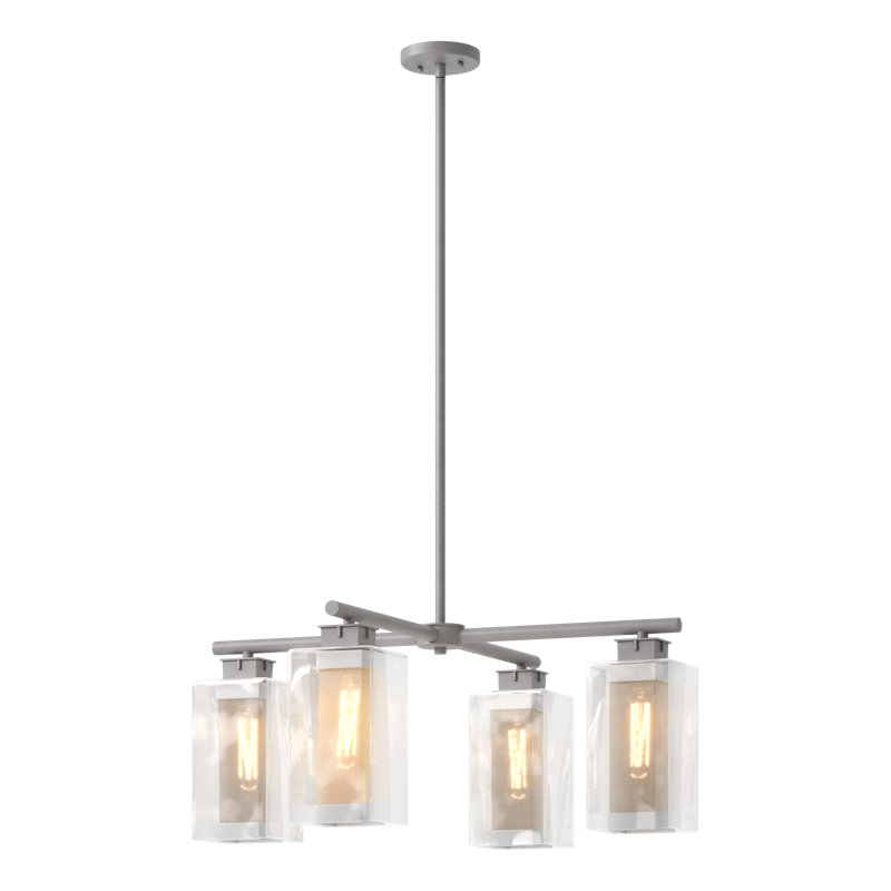 Polaris 4 - Light Outdoor Chandelier, Coastal Silver, Coastal Burnished Steel