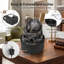  Tabletop Water Fountain,with rotating glass ball, resin,grey brown