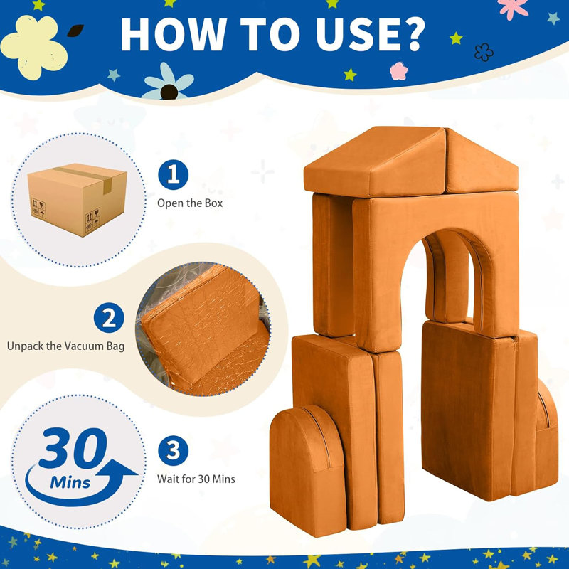 Canapé pour enfants Camborne, H 21,3 po x l 50,4 po x P 25,2 po, Marron clair