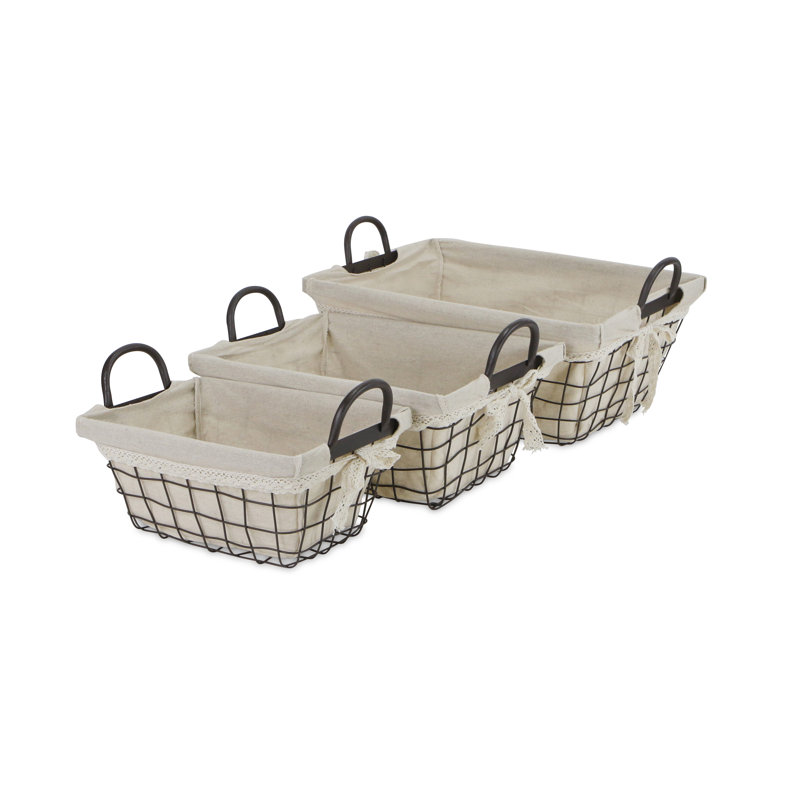 Ensemble de paniers en métal 3 pièces