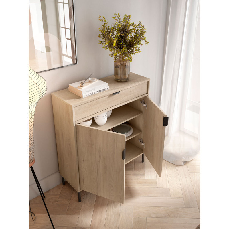 16 Pair Shoe Storage Cabinet, Light Oak