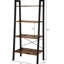 Organisateur de bibliothèque moderne à 5 niveaux - structure en métal noir pour petits espaces dans le salon et le bureau, bois massif, largeur 23,05 po x 52,18 po, profondeur 13,37 po, espace de bureau pour bibliothèque 9,88 lb, 52 po 23 po x P 13 po,-120653620-120653622