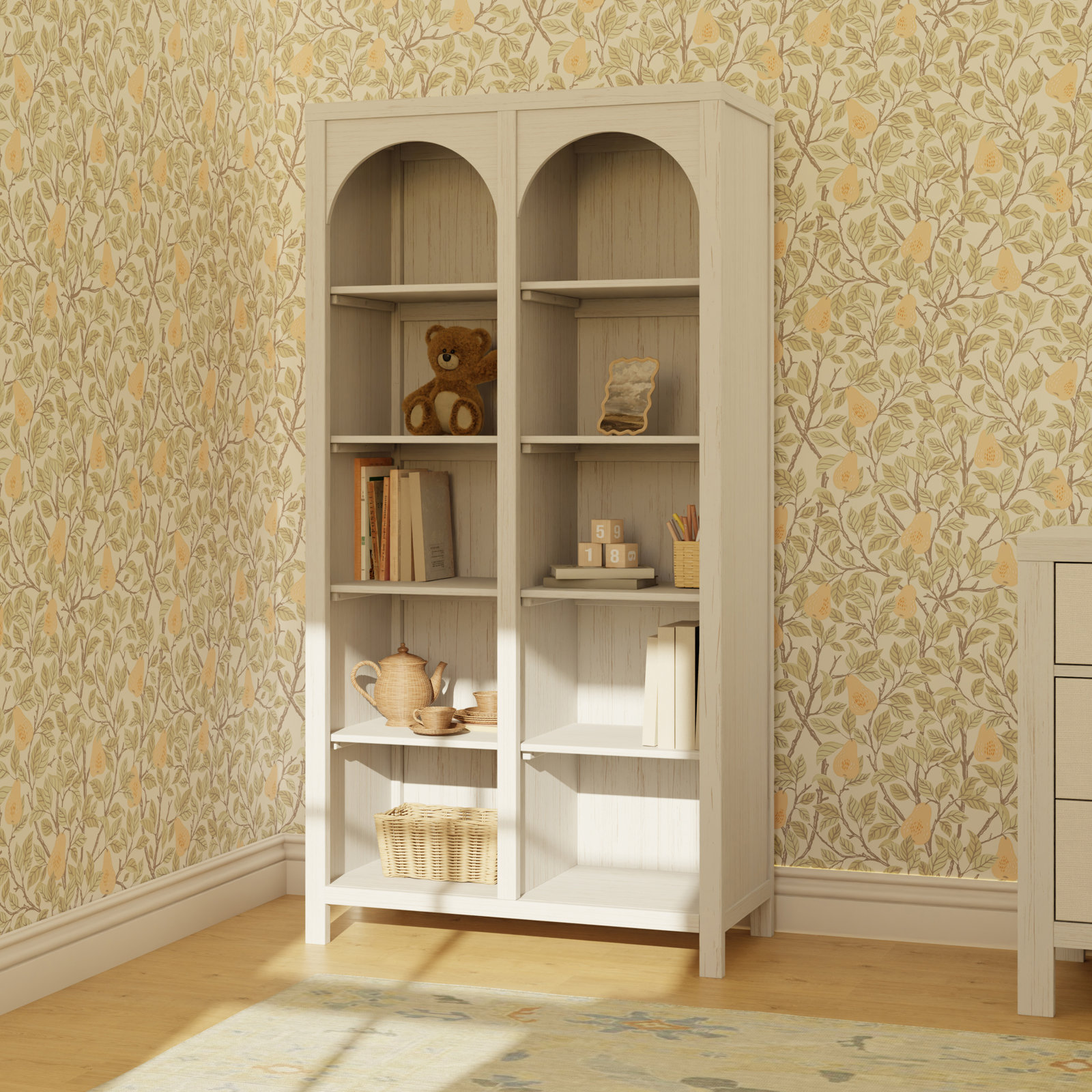 Eloise Bookcase, White Driftwood
