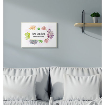 «Pennsylvania State Home Sweet Home Succulent Watercolor Vignette» par Ziwei Li - reproduction d'art textuel