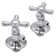 Cross Handle Angle Stop Shut Off Valve, 1/2" IPS Inlet with 3/8" Compression Outlet