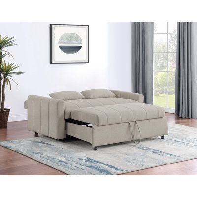 Hartigan Boucle Upholstered Sleeper Sofa Bed Latte