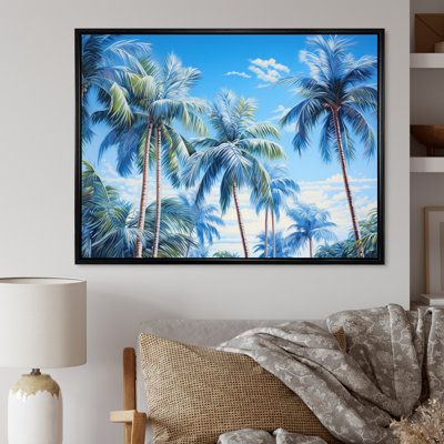 Symphonie de palmiers bleus sur toile