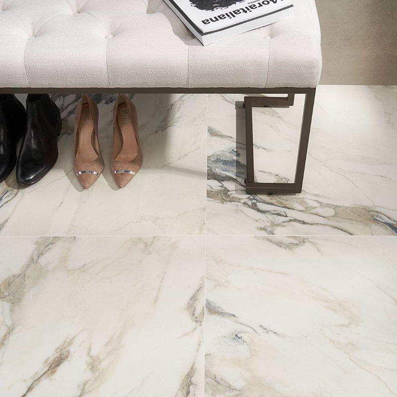 Dreamstone 24X24 Matte Porcelain Tile, Calacatta Rustico Matte