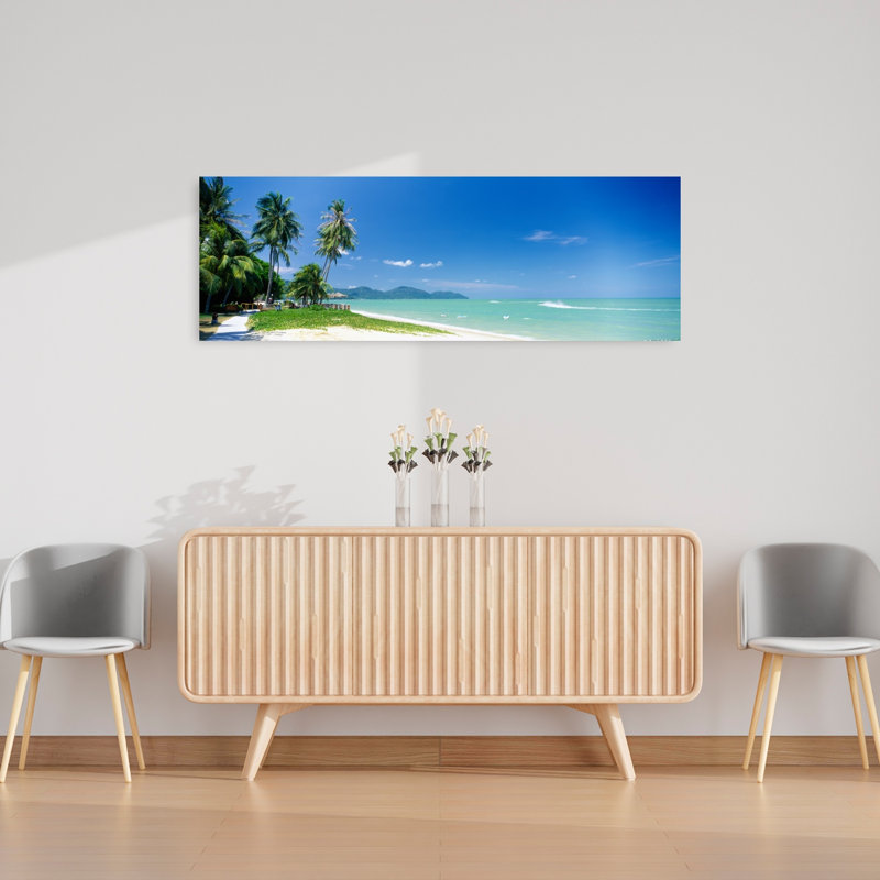 Palmiers sur la plage, Penang State, Malaisie, H 16 po x l 48 po