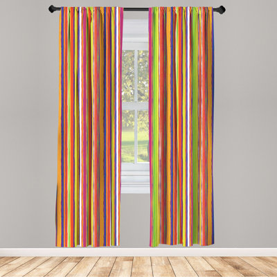 Stripes Semi-Sheer Rod Pocket Curtain Panels