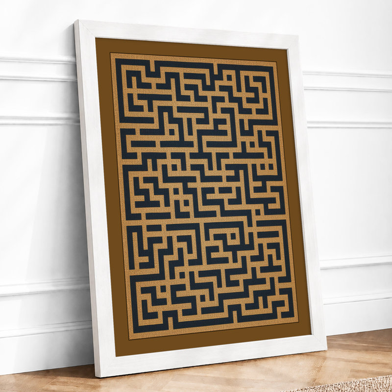 Labyrinth Geometric - Print, A1 - 84.1 x 59.4 cm, White