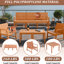 5 patio intérieur / extérieur - brun abricot 3, 2 chaises, tables basses, structure en rouille, polypropylène, imperméable, installation rapide, conception intelligente pour les petits patios du matin sur les balcons