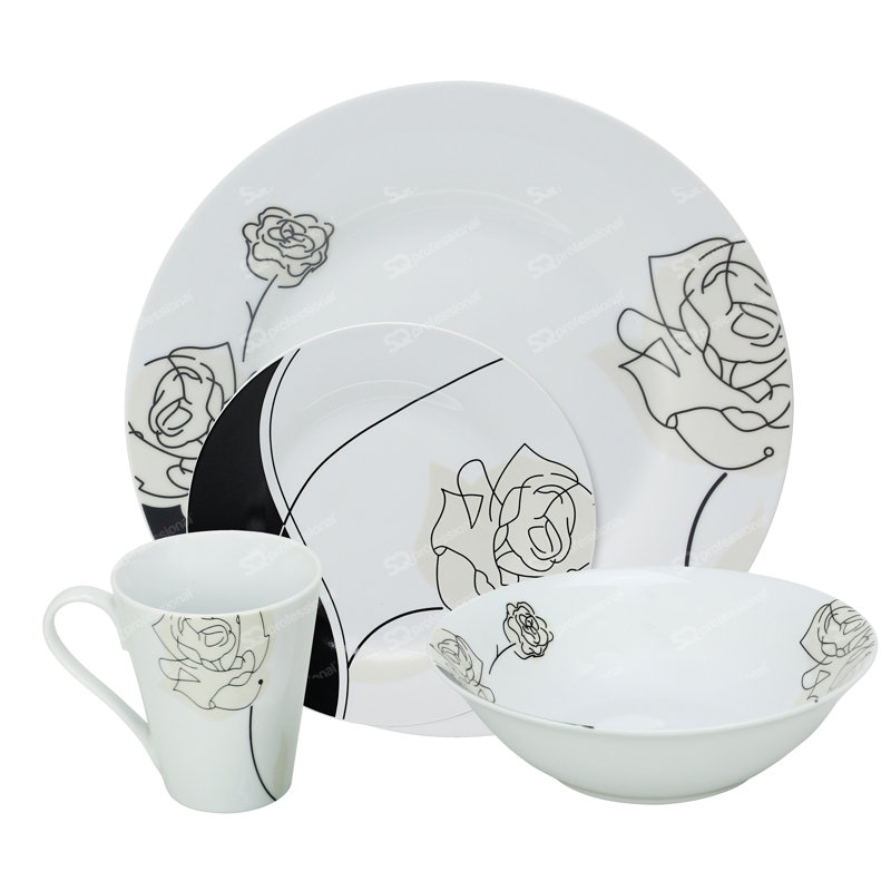 Onya Piece Porcelain China Dinnerware Set - Service for 4