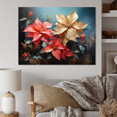 Poinsettias Contemporary Fusion, reproduction d'art sur toile