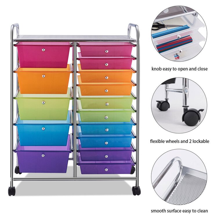 Rebrilliant Ezzell 15 Drawer Rolling Storage Chest